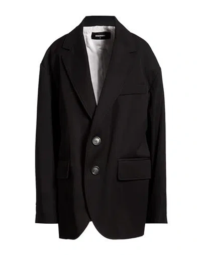 Dsquared2 Woman Blazer Black Size 0 Virgin Wool In Brown