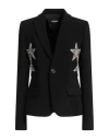Dsquared2 Stretch Blazer Rhinestone Embellishments In Black