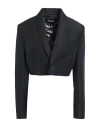 DSQUARED2 DSQUARED2 WOMAN BLAZER BLACK SIZE 6 VIRGIN WOOL, POLYESTER, SILK