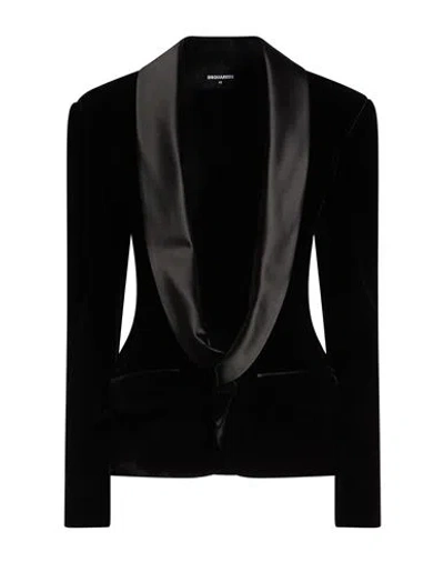 Dsquared2 Woman Blazer Black Size 8 Viscose, Cupro