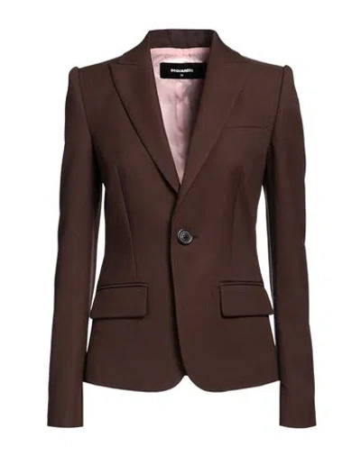 Dsquared2 Woman Blazer Brown Size 2 Polyester