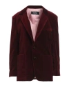 Dsquared2 Woman Blazer Burgundy Size 4 Cotton, Metallic Fiber In Red