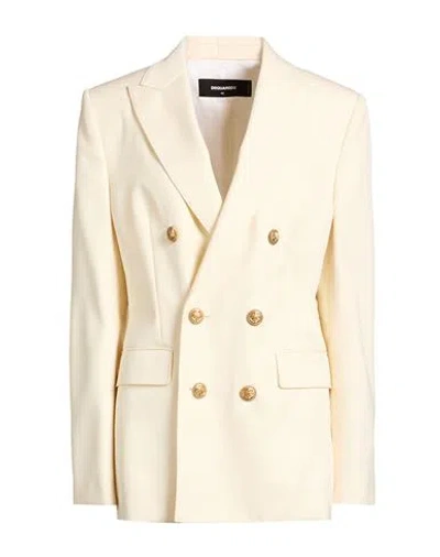 Dsquared2 Woman Blazer Cream Size 4 Virgin Wool In Neutral
