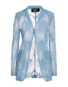 Dsquared2 Woman Blazer Light Blue Size 4 Polyester, Polyamide, Cotton In Blue