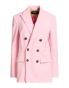 Dsquared2 Woman Blazer Pink Size 4 Polyester, Virgin Wool, Elastane In Black