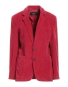 DSQUARED2 DSQUARED2 WOMAN BLAZER RED SIZE 6 COTTON, ELASTANE, CALFSKIN