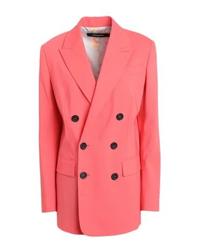 Dsquared2 Woman Blazer Salmon Pink Size 2 Polyester, Virgin Wool, Elastane