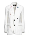 Dsquared2 Woman Blazer White Size 6 Cotton, Elastane In White