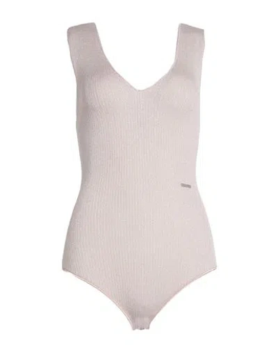 Dsquared2 Woman Bodysuit Ivory Size Xs Viscose, Polyamide, Metallic Fiber In White