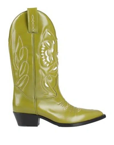 Dsquared2 Woman Boot Acid Green Size 8 Calfskin