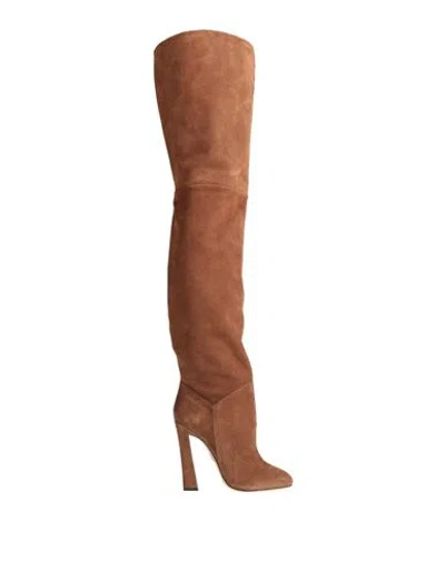 Dsquared2 Woman Boot Camel Size 7.5 Leather In Brown