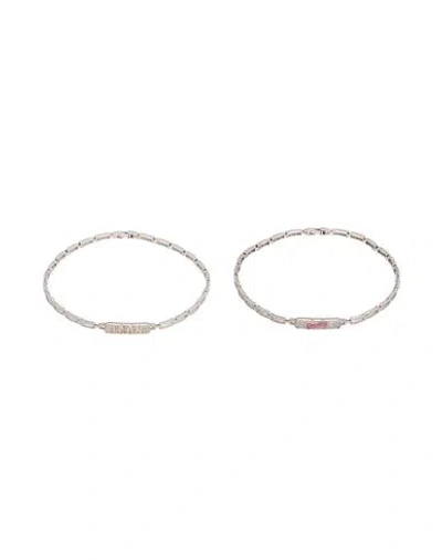 Dsquared2 Woman Bracelet Silver Size - Metal, Crystal