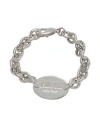 Dsquared2 Woman Bracelet Silver Size M Brass, Tin Alloy In Metallic