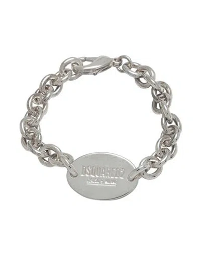 Dsquared2 Woman Bracelet Silver Size M Brass, Tin Alloy In Metallic