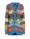 Dsquared2 Cardigan With Graphic Print In Multicolored Wool Woman D-squared2 In Blue
