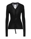 Dsquared2 Woman Cardigan Black Size L Cotton In Black