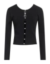 Dsquared2 Woman Cardigan Black Size L Viscose, Polyester In Black