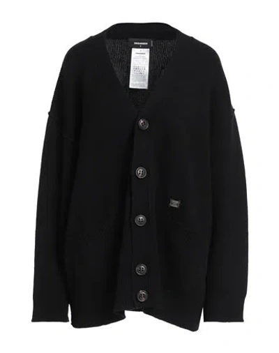 Dsquared2 Woman Cardigan Black Size M Wool, Cashmere