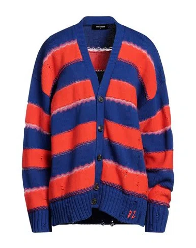 Dsquared2 Woman Cardigan Blue Size L Cotton, Acrylic, Polyamide, Mohair Wool