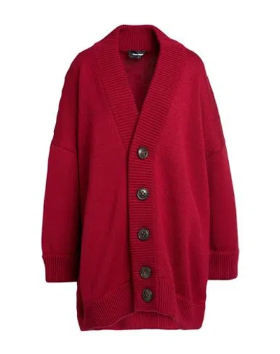 Dsquared2 Woman Cardigan Burgundy Size L Wool In Red