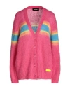 Dsquared2 Stripe-detail Brushed Cardigan In Pink