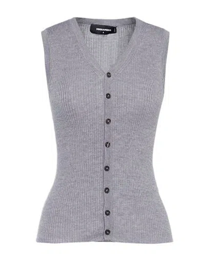Dsquared2 Woman Cardigan Grey Size M Virgin Wool