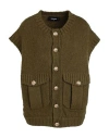 Dsquared2 Sleeveless Crew-neck Sweater With Golden-effect In Green