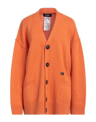 Dsquared2 Woman Cardigan Orange Size Xs Wool, Cashmere In Orange