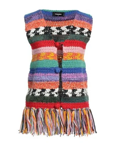 DSQUARED2 DSQUARED2 WOMAN CARDIGAN RED SIZE S WOOL, SYNTHETIC FIBERS, ALPACA WOOL, COTTON, MOHAIR WOOL