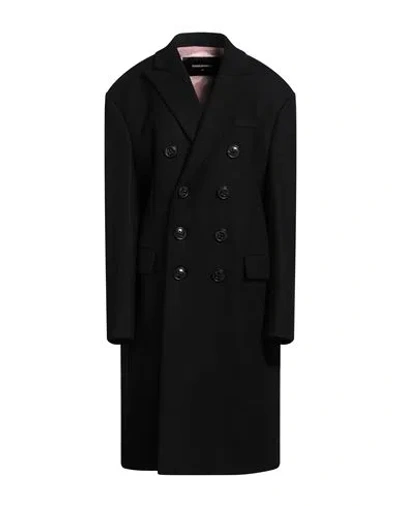 Dsquared2 Woman Coat Black Size 6 Textile Fibers