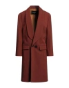 Dsquared2 Double Breasted Drop Shoulder Coat With Half-belt In Brown