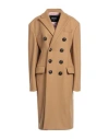 Dsquared2 Woman Coat Camel Size 4 Textile Fibers In Beige