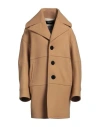 Dsquared2 Woman Coat Camel Size 6 Virgin Wool, Polyamide, Elastane In Brown