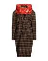 Dsquared2 Woman Coat Dark Brown Size 4 Virgin Wool, Polyamide In Brown