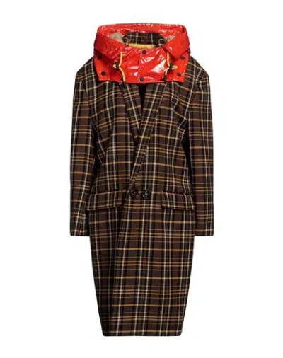 Dsquared2 Woman Coat Dark Brown Size 4 Virgin Wool, Polyamide