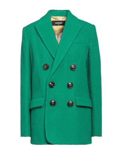 Dsquared2 Woman Coat Tomato Red Size 4 Virgin Wool In Green