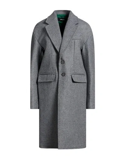 Dsquared2 Woman Coat Grey Size 8 Virgin Wool, Polyamide In Gray