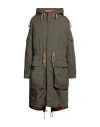 Dsquared2 Woman Coat Military Green Size 2 Cotton, Elastane In Green