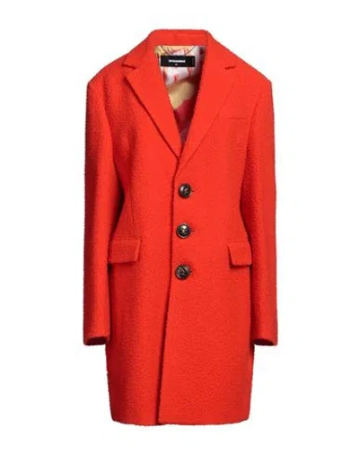 Dsquared2 Woman Coat Red Size 8 Virgin Wool