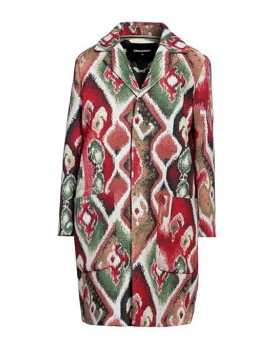 Dsquared2 Woman Coat Red Size 8 Acrylic, Polyester