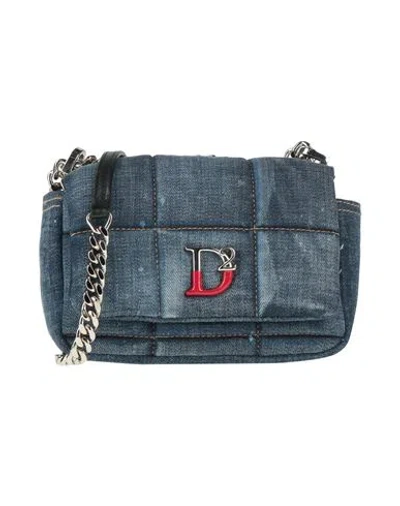 Dsquared2 Woman Cross-body Bag Blue Size - Textile Fibers, Leather