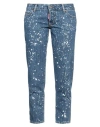 Dsquared2 Woman Denim Cropped Blue Size 4 Cotton In Blue