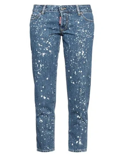 Dsquared2 Woman Denim Cropped Blue Size 4 Cotton