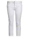 Dsquared2 Woman Denim Cropped White Size 2 Cotton, Elastane