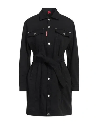 Dsquared2 Woman Denim Outerwear Black Size 2 Cotton, Elastomultiester, Elastane, Polyester In Black