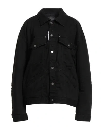 Dsquared2 Woman Denim Outerwear Black Size 6 Cotton, Elastane