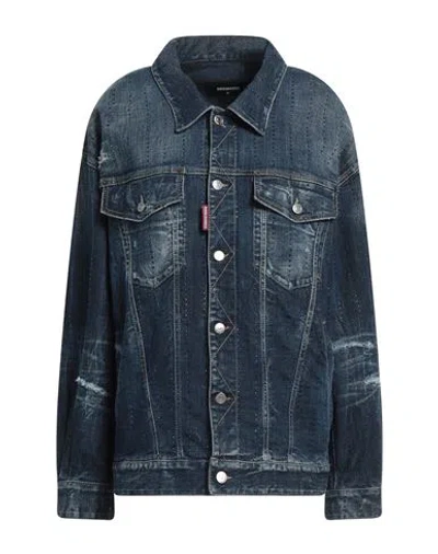 Dsquared2 Woman Denim Outerwear Blue Size 0 Cotton, Elastane