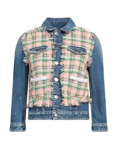 Dsquared2 Woman Denim Outerwear Blue Size 10 Cotton, Elastane, Polyester, Acrylic, Polyamide