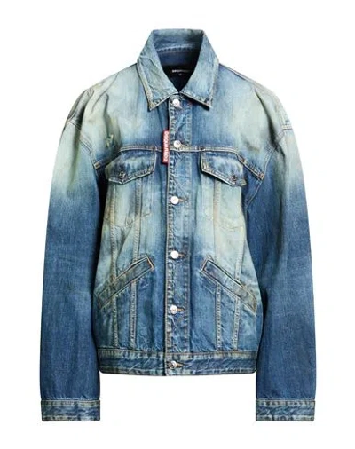 Dsquared2 Woman Denim Outerwear Blue Size 4 Cotton