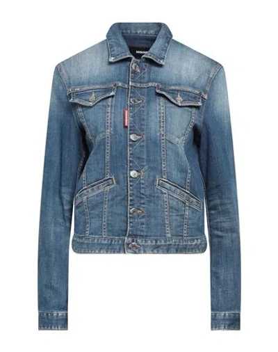 Dsquared2 Woman Denim Outerwear Blue Size 6 Cotton, Elastane